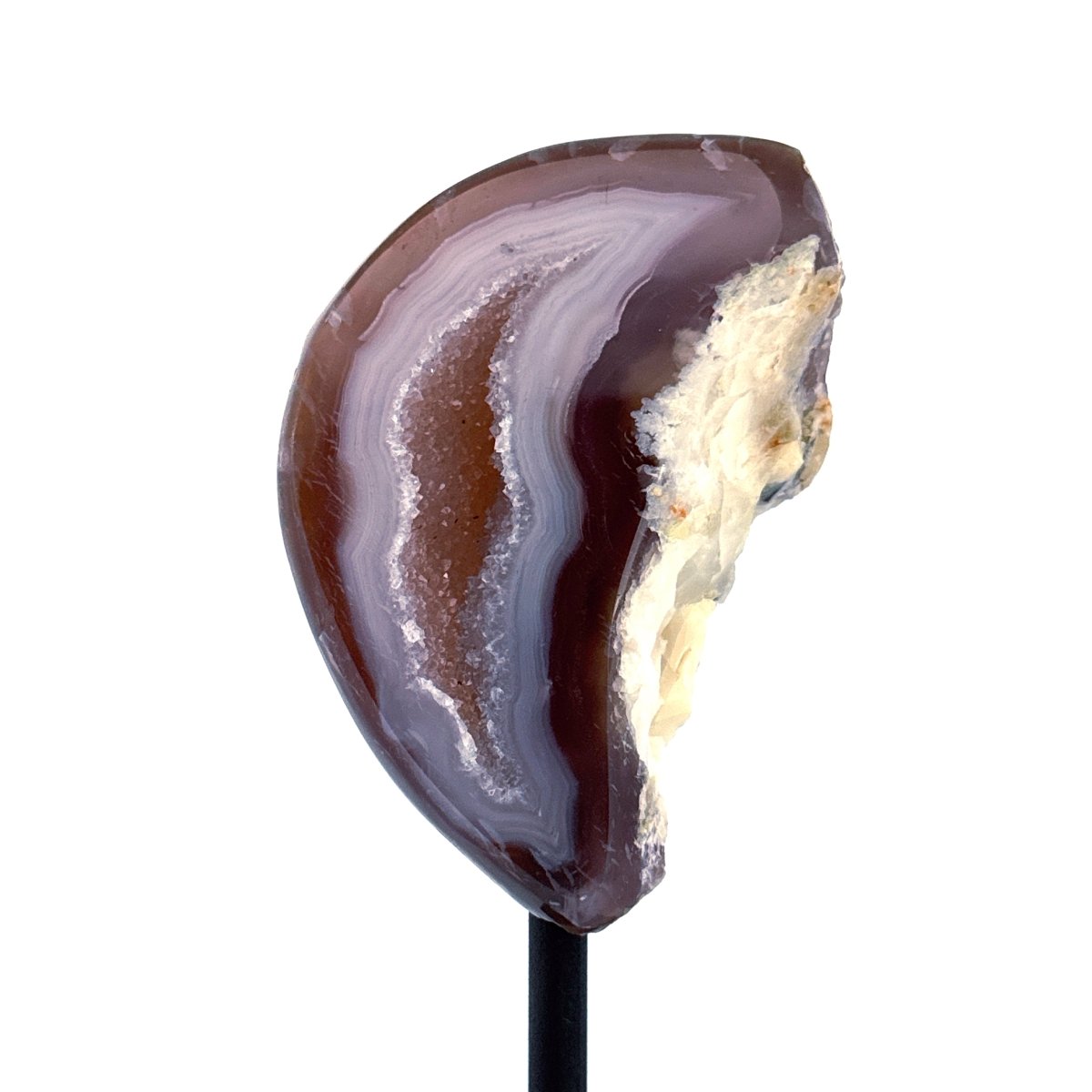 Decorative Agate Geode on stand, mineral - Brazil - FossilsAndMore