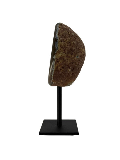 Decorative Agate Geode on stand, mineral from Brazil (6 - 002) - FossilsAndMore