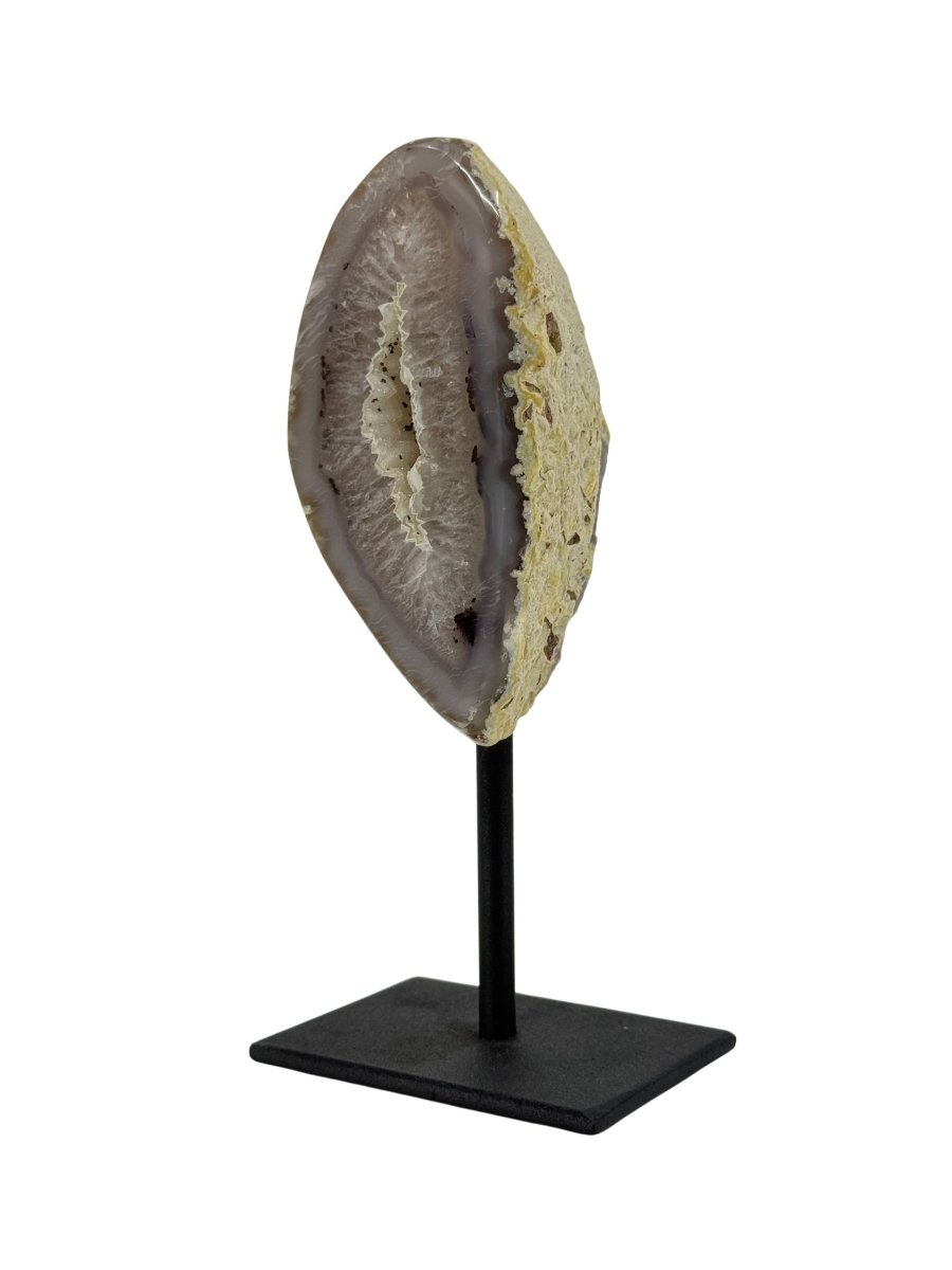Decorative Agate Geode on stand, mineral from Brazil (6 - 004) - FossilsAndMore