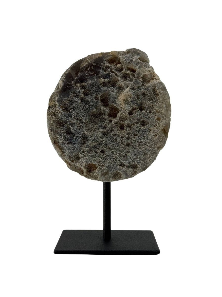Decorative Agate Geode on stand, mineral from Brazil (6 - 005) - FossilsAndMore
