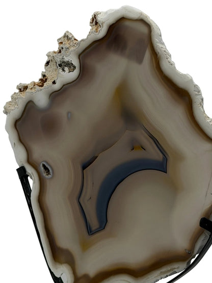 Decorative Agate Slice on custom stand, mineral from Brazil | 14.5" - FossilsAndMore