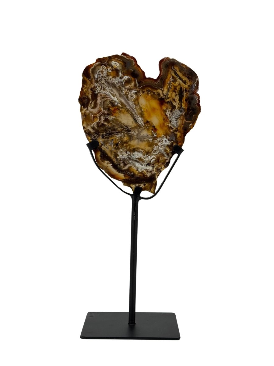Decorative Agate Slice on custom stand, mineral from Brazil (6 - 007) - FossilsAndMore