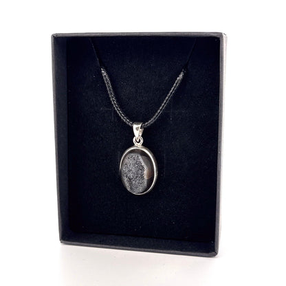Druzy Onyx Silver Pendant – Natural Gemstone Jewelry - FossilsAndMore