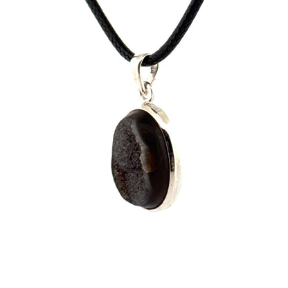 Druzy Onyx Silver Pendant – Natural Gemstone Jewelry - FossilsAndMore