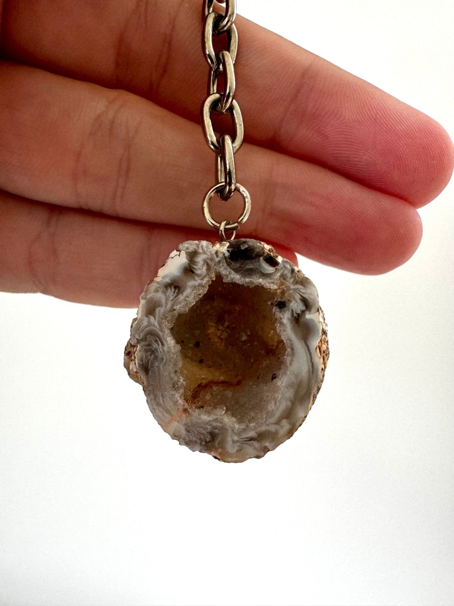 Geode Keychain, mineral (1) - FossilsAndMore