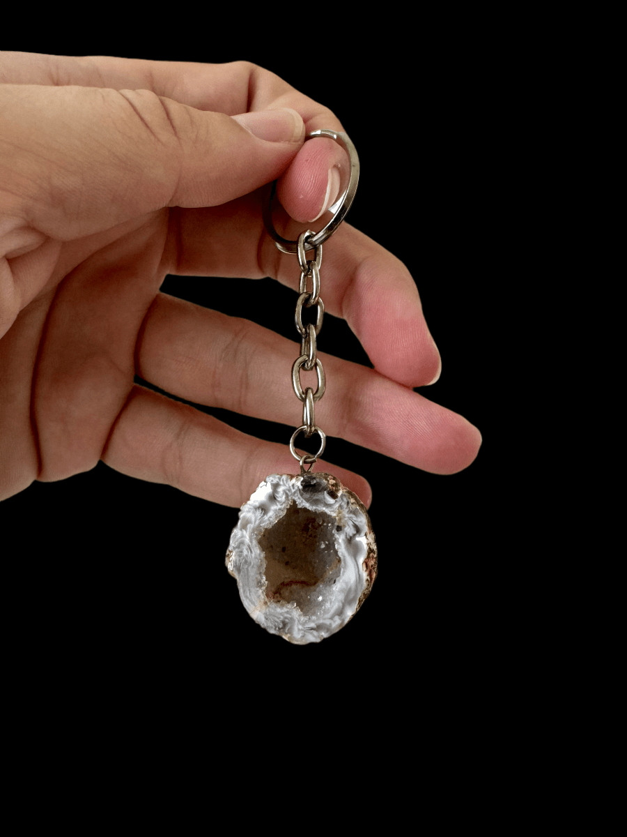 Geode Keychain, mineral (1) - FossilsAndMore