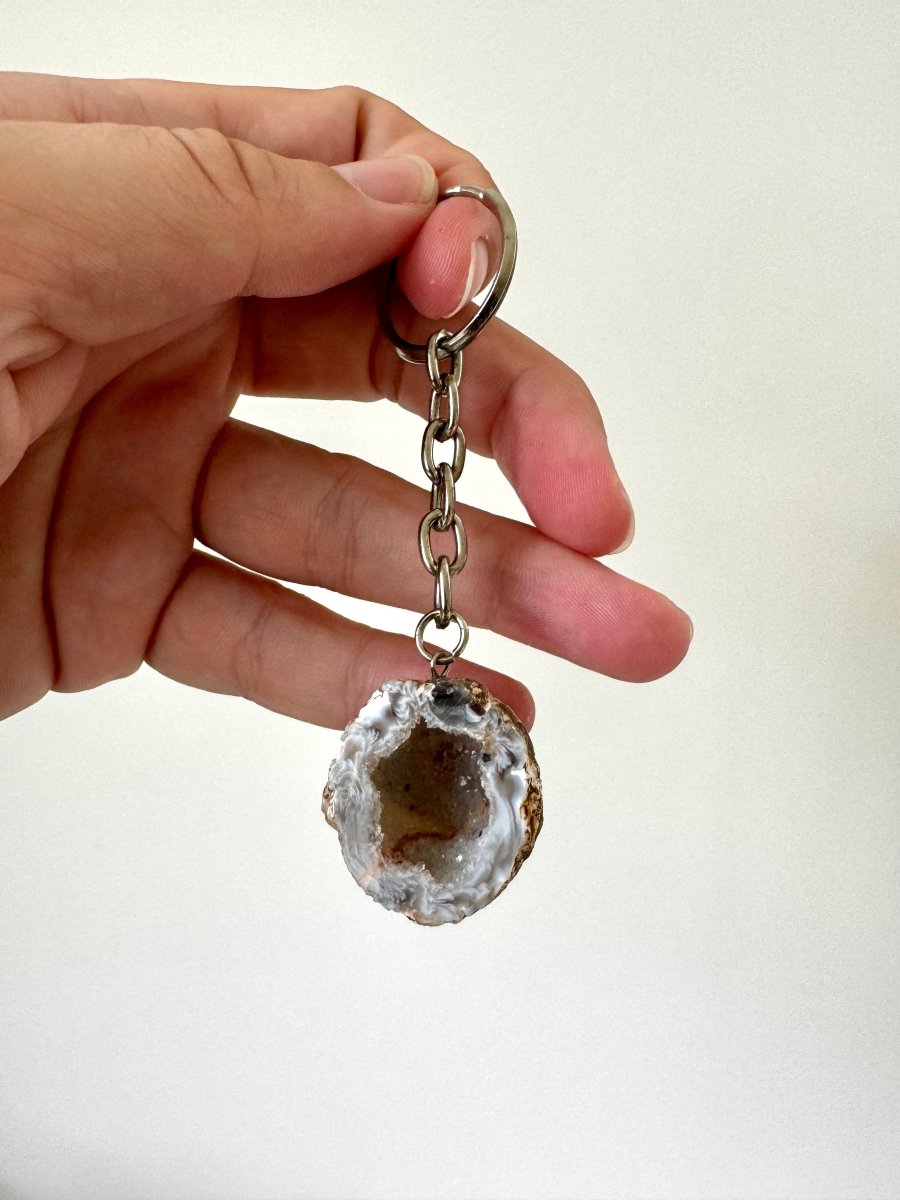 Geode Keychain, mineral (1) - FossilsAndMore