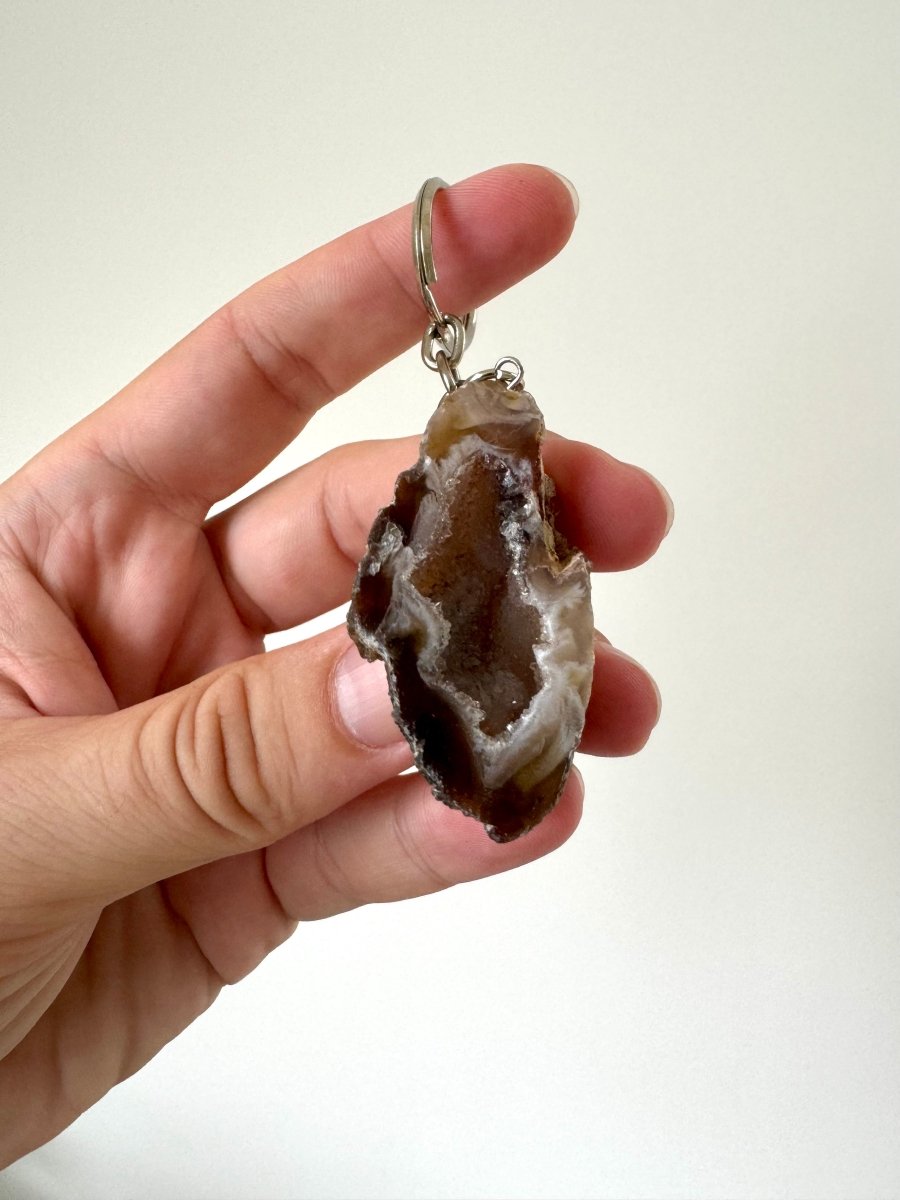 Geode Keychain, mineral (2) - FossilsAndMore