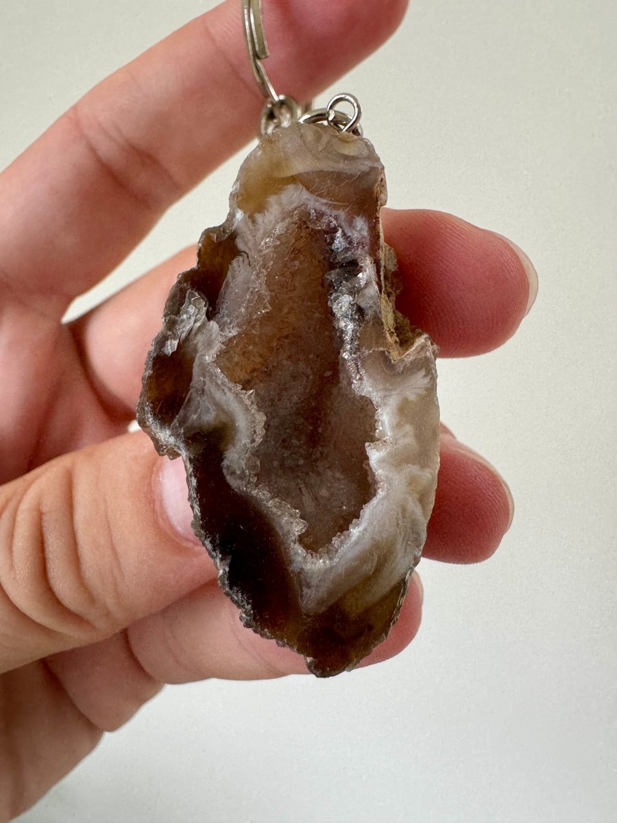 Geode Keychain, mineral (2) - FossilsAndMore