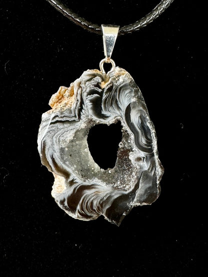 Geode Pendant on necklace, mineral - FossilsAndMore