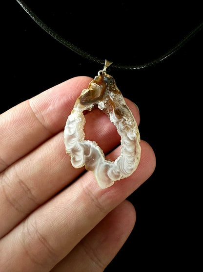 Geode Pendant on necklace, mineral - FossilsAndMore