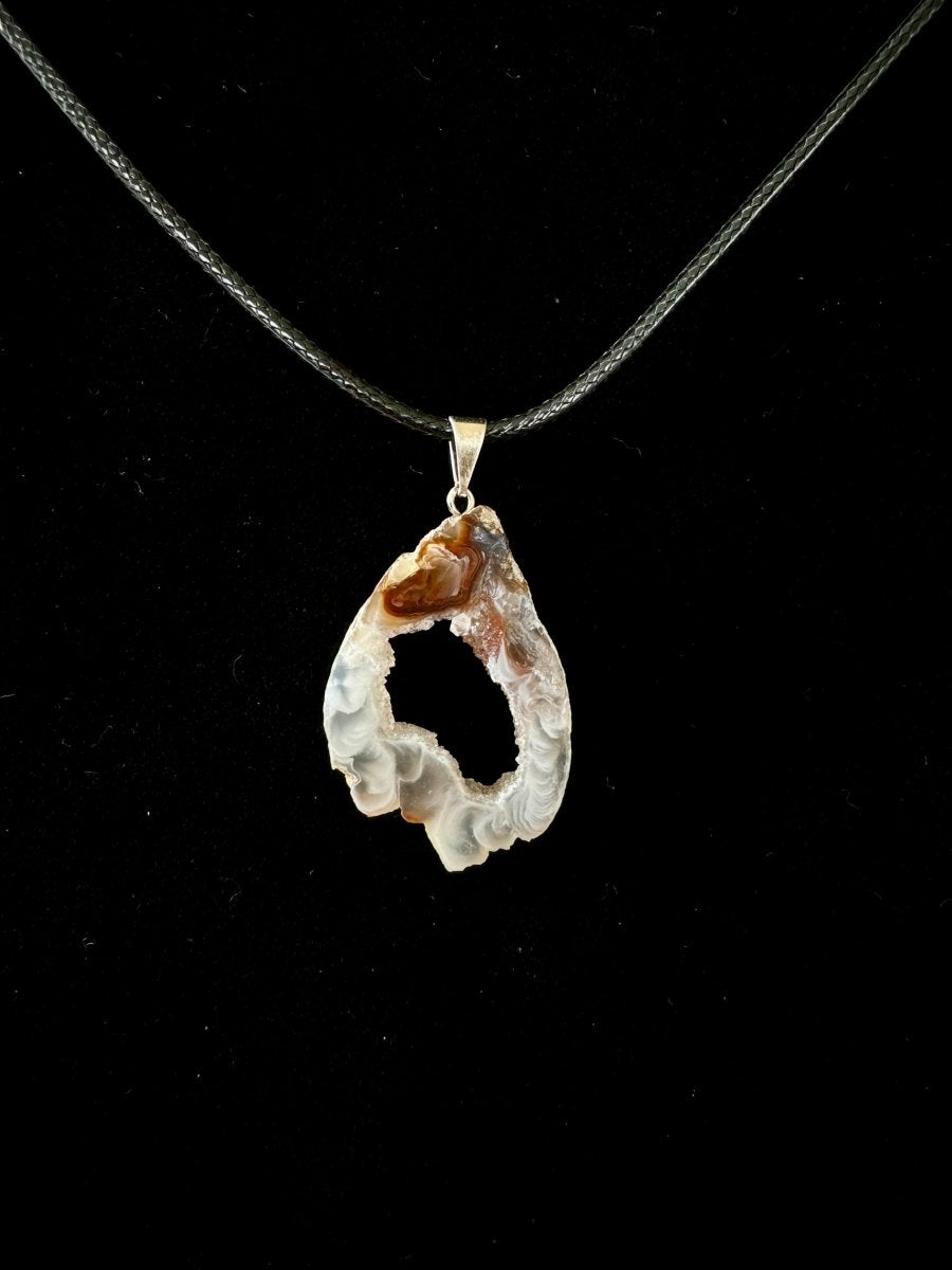 Geode Pendant on necklace, mineral - FossilsAndMore