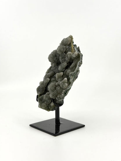 Green Quartz crystal on Custom Metal Stand from Brazil - FossilsAndMore