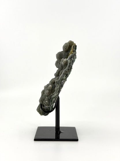 Green Quartz crystal on Custom Metal Stand from Brazil - FossilsAndMore