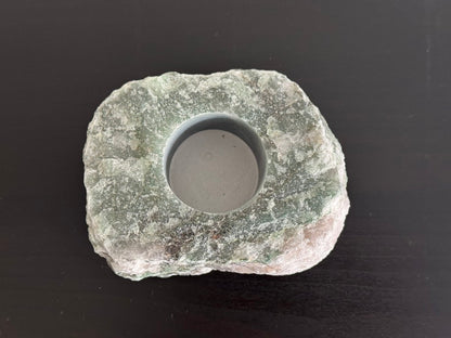 Green Quartz Tealight Holder - FossilsAndMore
