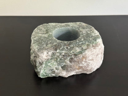 Green Quartz Tealight Holder - FossilsAndMore