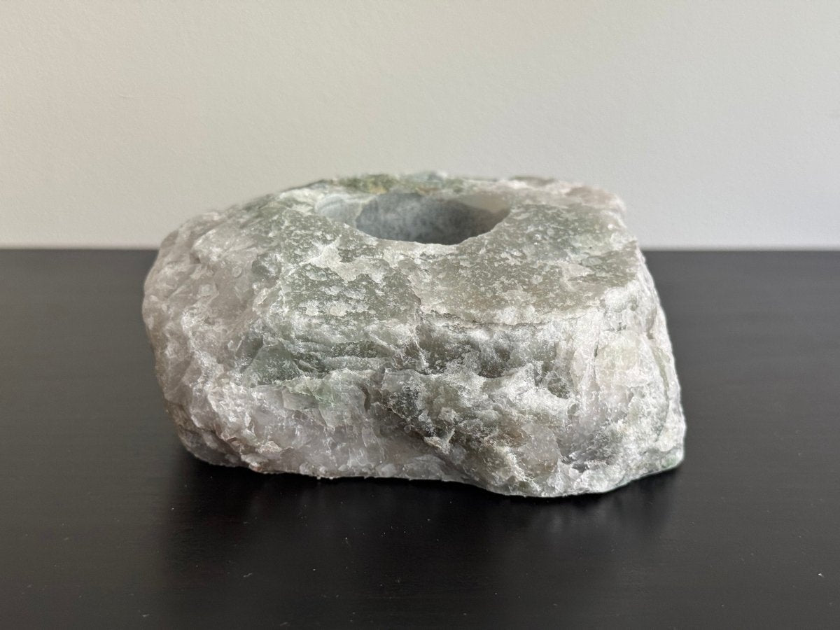 Green Quartz Tealight Holder - FossilsAndMore