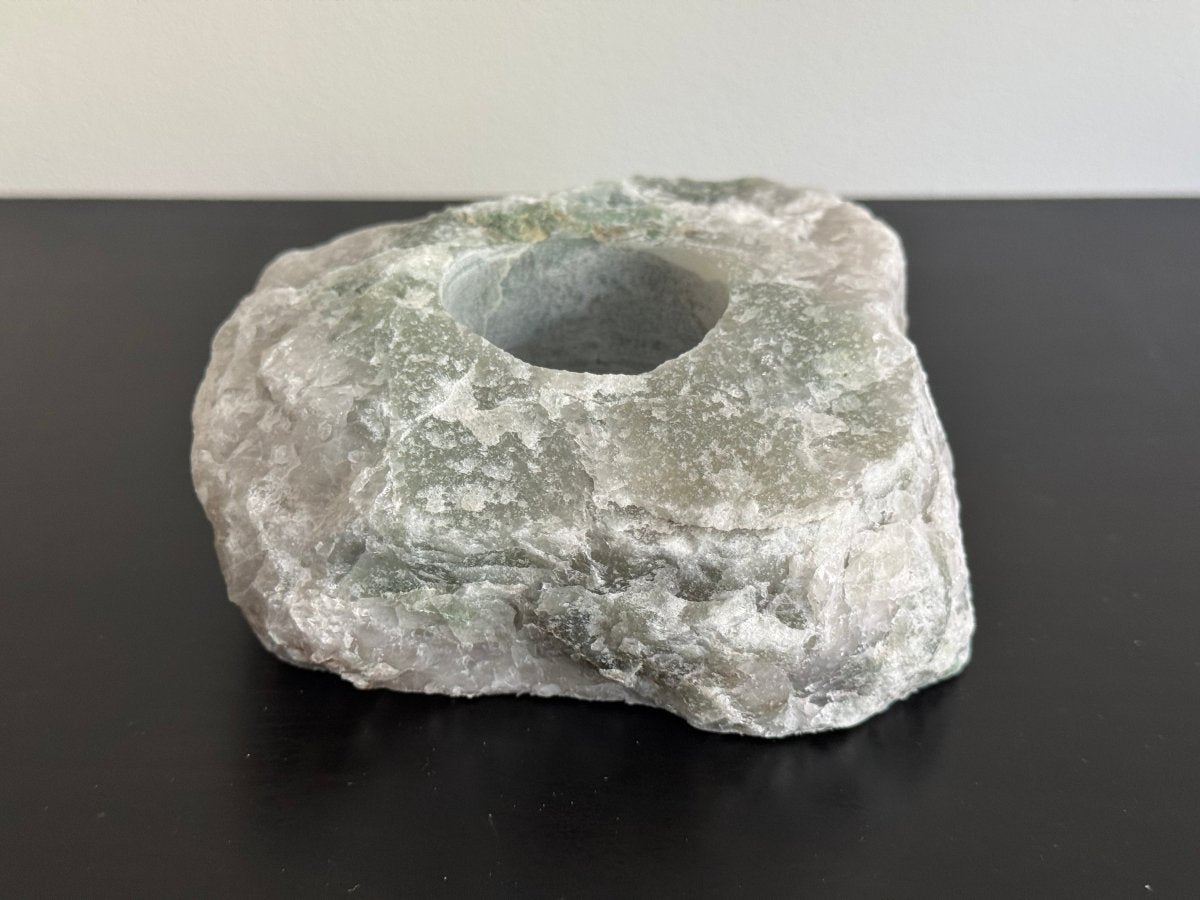 Green Quartz Tealight Holder - FossilsAndMore