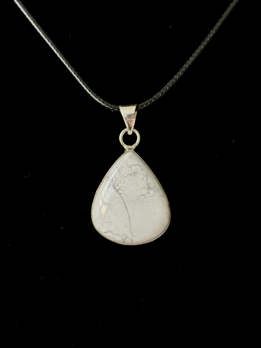 Howlite Pendant on necklace, mineral jewelry - FossilsAndMore