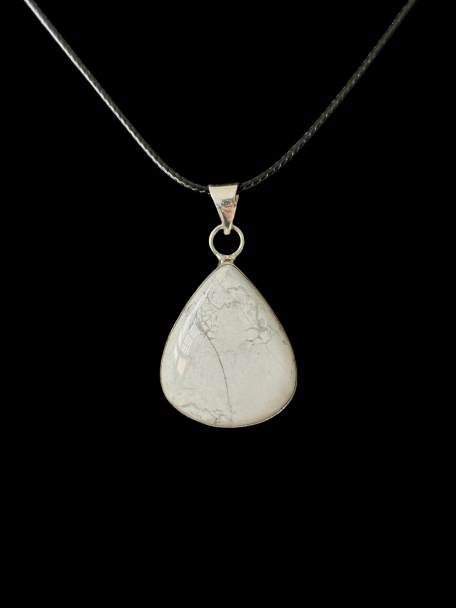 Howlite Pendant on necklace, mineral jewelry - FossilsAndMore