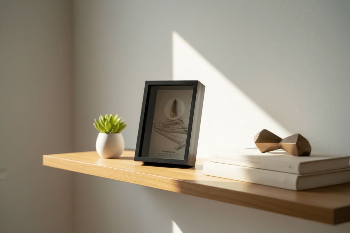 Mosasaur species Fossil Tooth in Large Deep Box Frame - FossilsAndMore