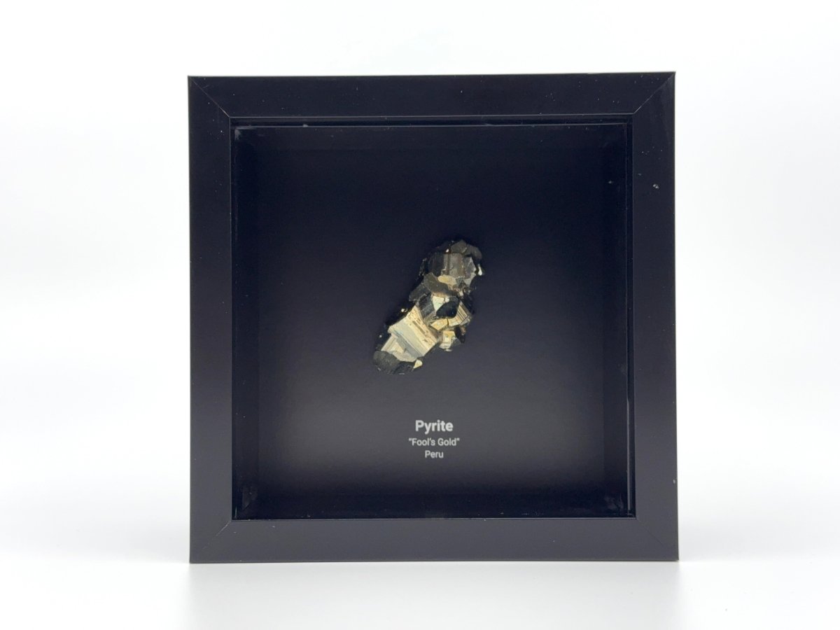 Peruvian Pyrite cluster in Deep Box Frame - FossilsAndMore