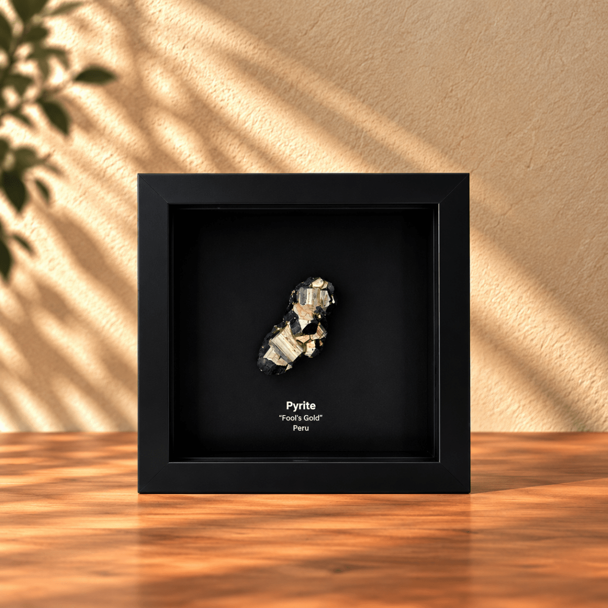 Peruvian Pyrite cluster in Deep Box Frame - FossilsAndMore