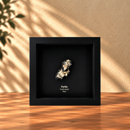 Peruvian Pyrite cluster in Deep Box Frame - FossilsAndMore