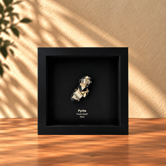 Peruvian Pyrite cluster in Deep Box Frame - FossilsAndMore