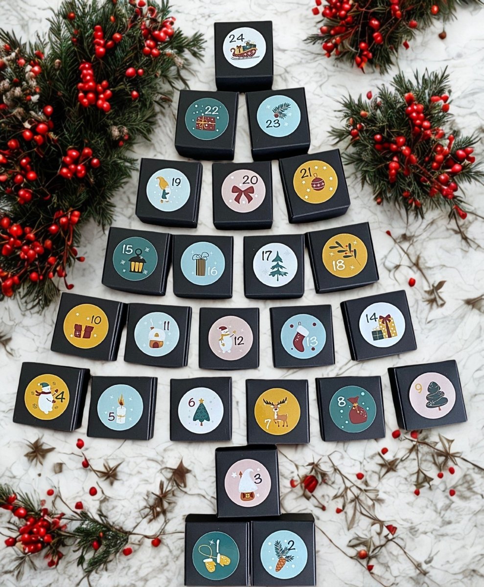 *PREMIUM* Advent calender with Fossils only, 24 boxes of fossils - FossilsAndMore