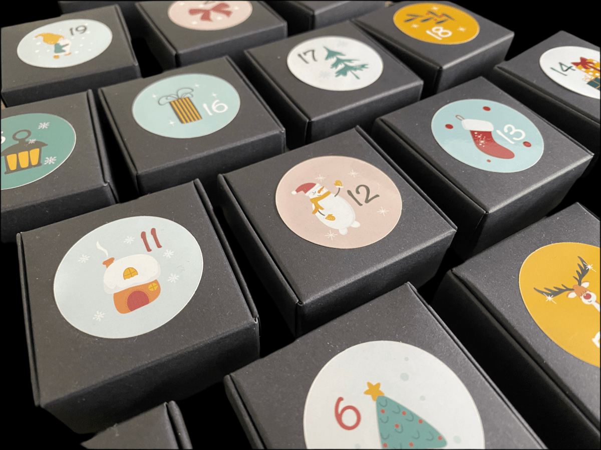 *PREMIUM* Advent calender with Fossils only, 24 boxes of fossils - FossilsAndMore