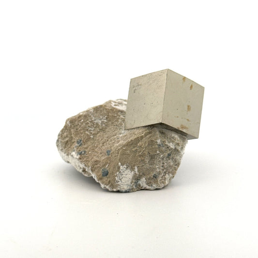 Pyrite on Matrix from Navajún a Natural Cubic Crystal (01) - FossilsAndMore