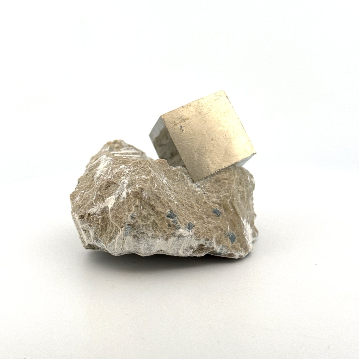 Pyrite on Matrix from Navajún a Natural Cubic Crystal (01) - FossilsAndMore