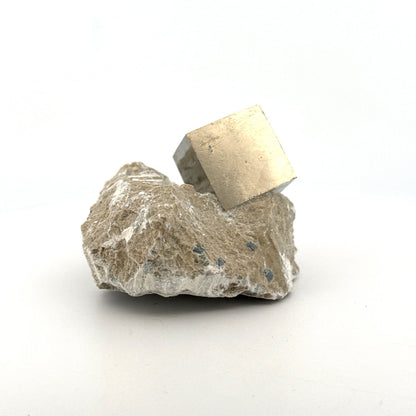 Pyrite on Matrix from Navajún a Natural Cubic Crystal (01) - FossilsAndMore