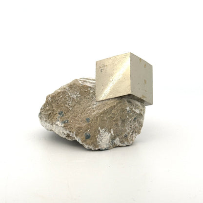 Pyrite on Matrix from Navajún a Natural Cubic Crystal (01) - FossilsAndMore