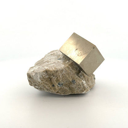 Pyrite on Matrix from Navajún a Natural Cubic Crystal (02) - FossilsAndMore