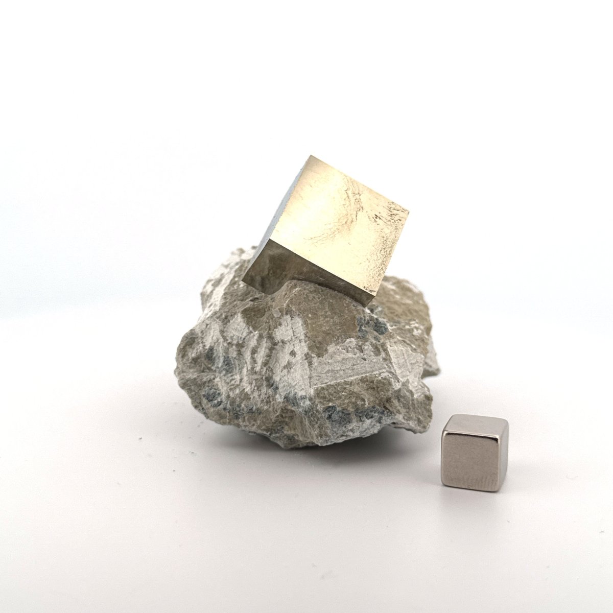 Pyrite on Matrix from Navajún a Natural Cubic Crystal (03) - FossilsAndMore