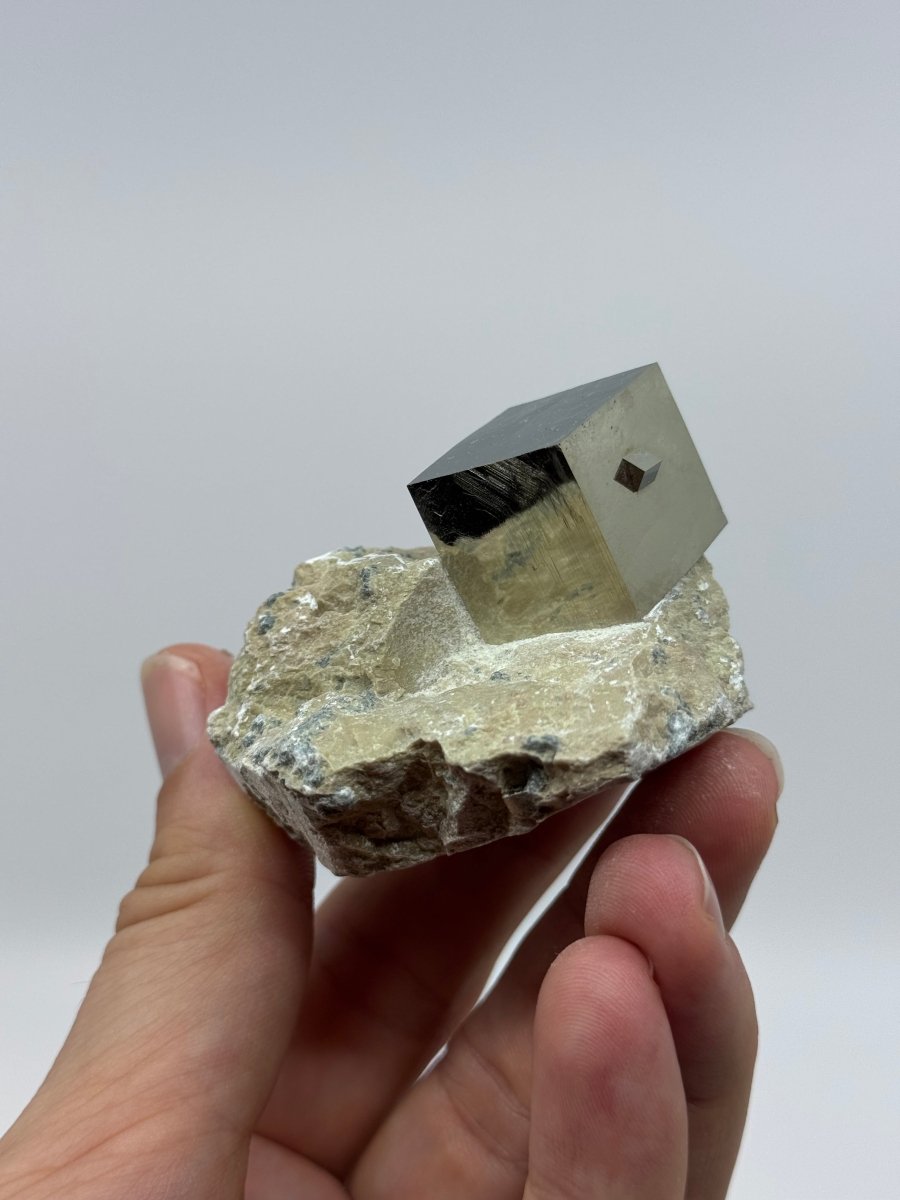 Pyrite on Matrix from Navajún a Natural Cubic Crystal (06) - FossilsAndMore