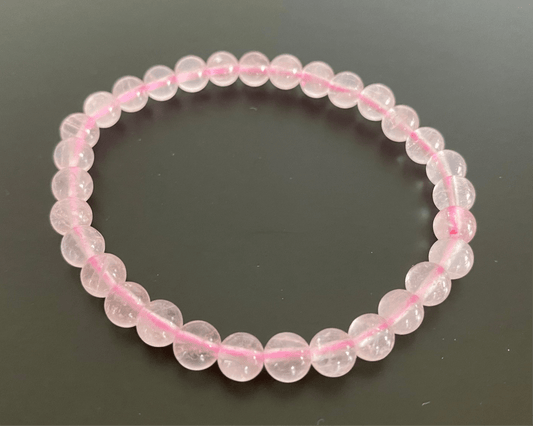 Rose Quartz bracelet (6mm beads), mineral - FossilsAndMore