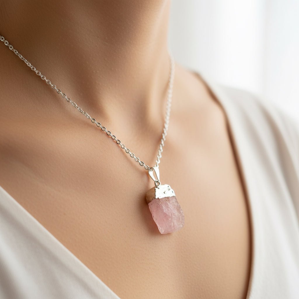 Rose Quartz Pendant - FossilsAndMore
