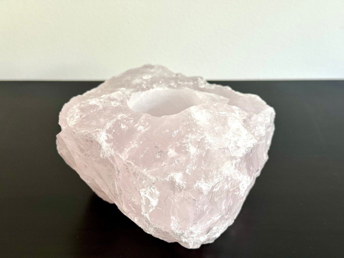 Rose Quartz Tealight Holder - FossilsAndMore