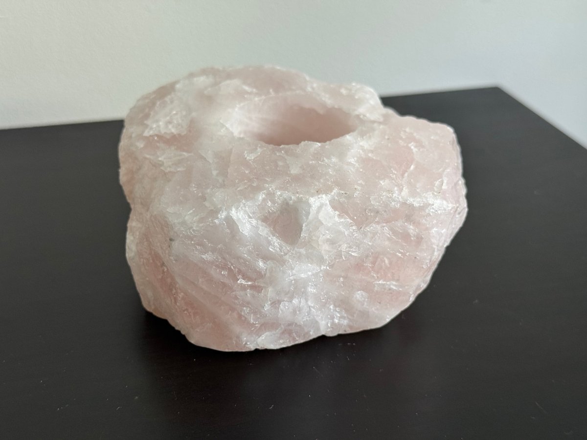 Rose Quartz Tealight Holder - FossilsAndMore