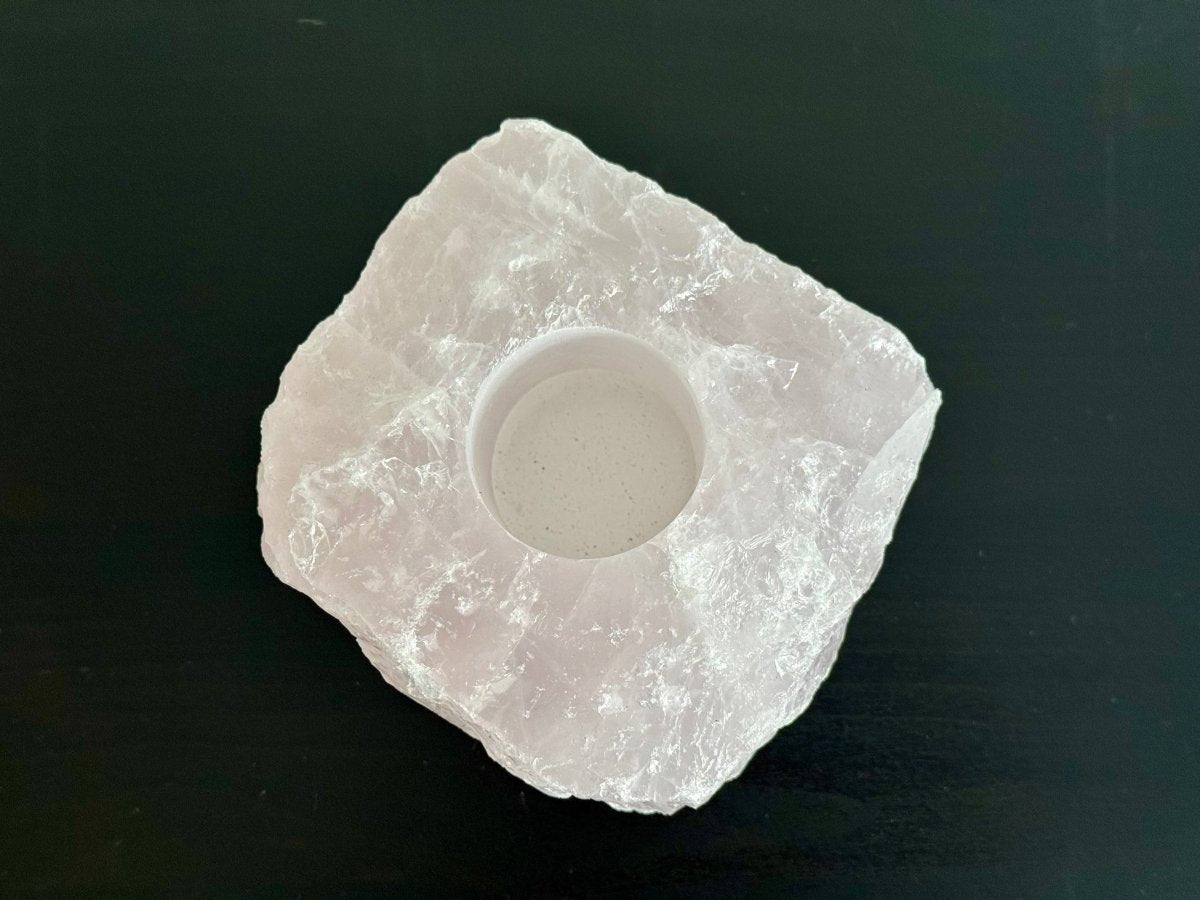 Rose Quartz Tealight Holder - FossilsAndMore