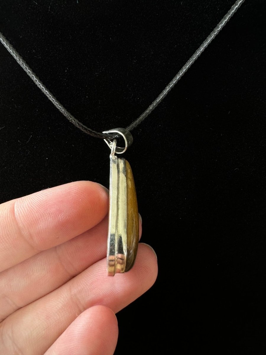 Tiger's Eye Pendant on necklace, mineral - FossilsAndMore