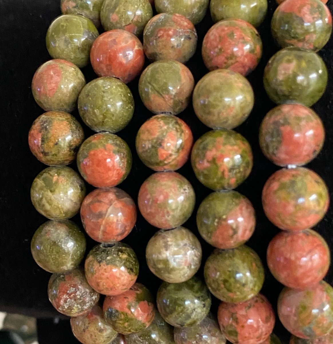 Unakite bracelet (6mm beads), mineral - FossilsAndMore