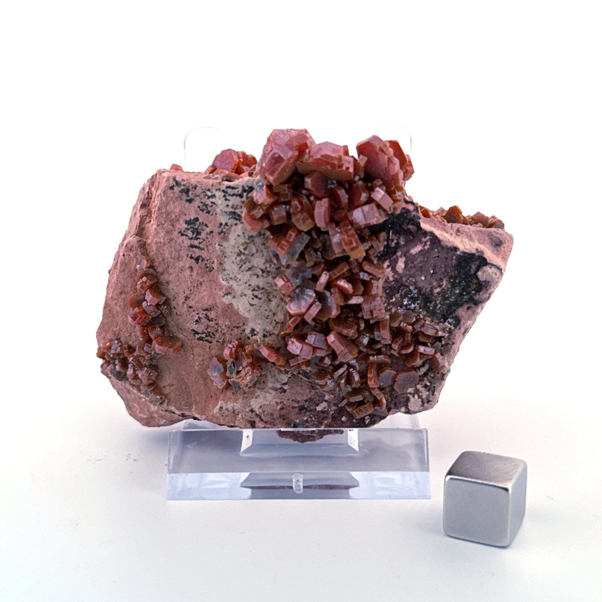 Vanadinite mineral cluster (139 Grams) from Mibladen, Morocco - FossilsAndMore